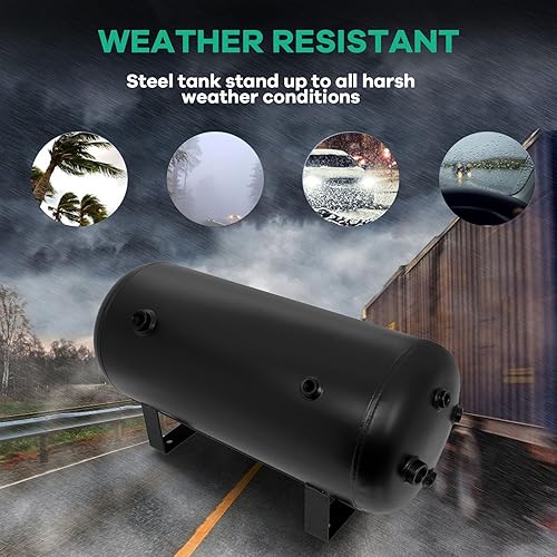 Miniatura 5 de Tanque de compresor de aire de 8 puertos de 5 galones (18 litros), repuesto de 151 PSI para suspensión de aire de coche, bocina de tren