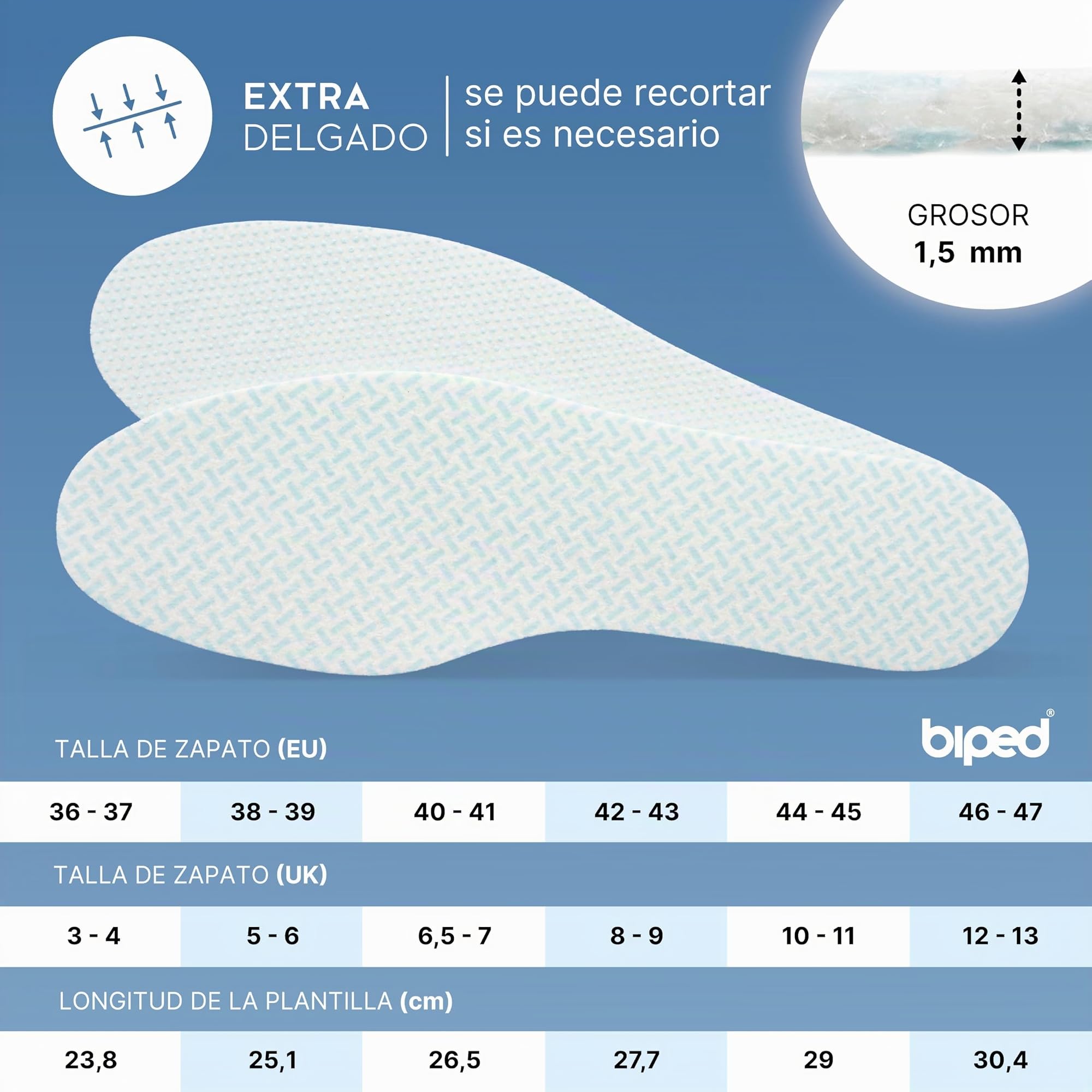 Biped Fresh Clean Breeze Plantillas Refrescantes 8 Pares Extrafinas Contra Mal Olor