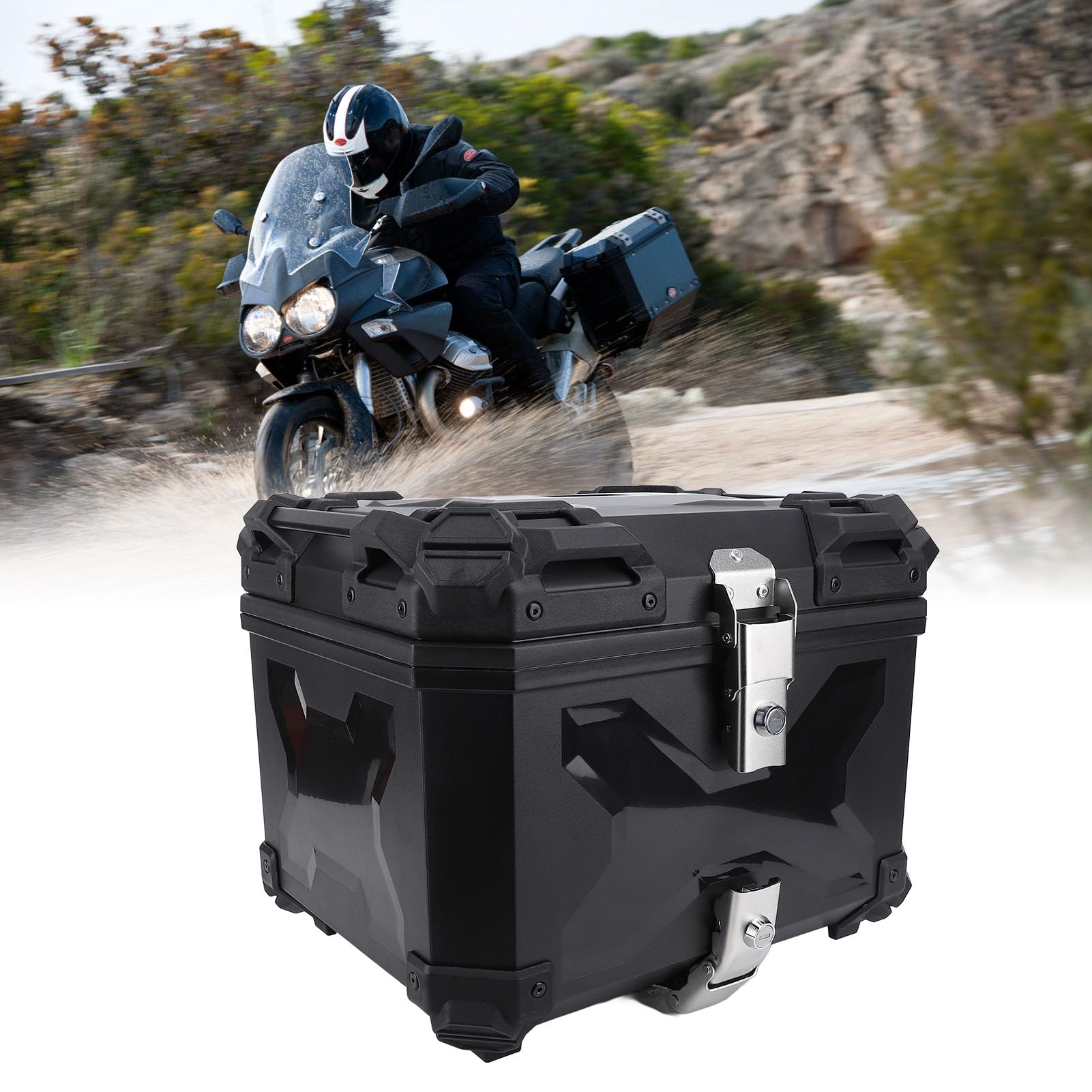 Universal Motorcycle Tylna Obudowa 45L Woda Dowód System Blokady Ogonowej Pudełko dla Jeźdźców (Akozonkvxdo80agc-11)