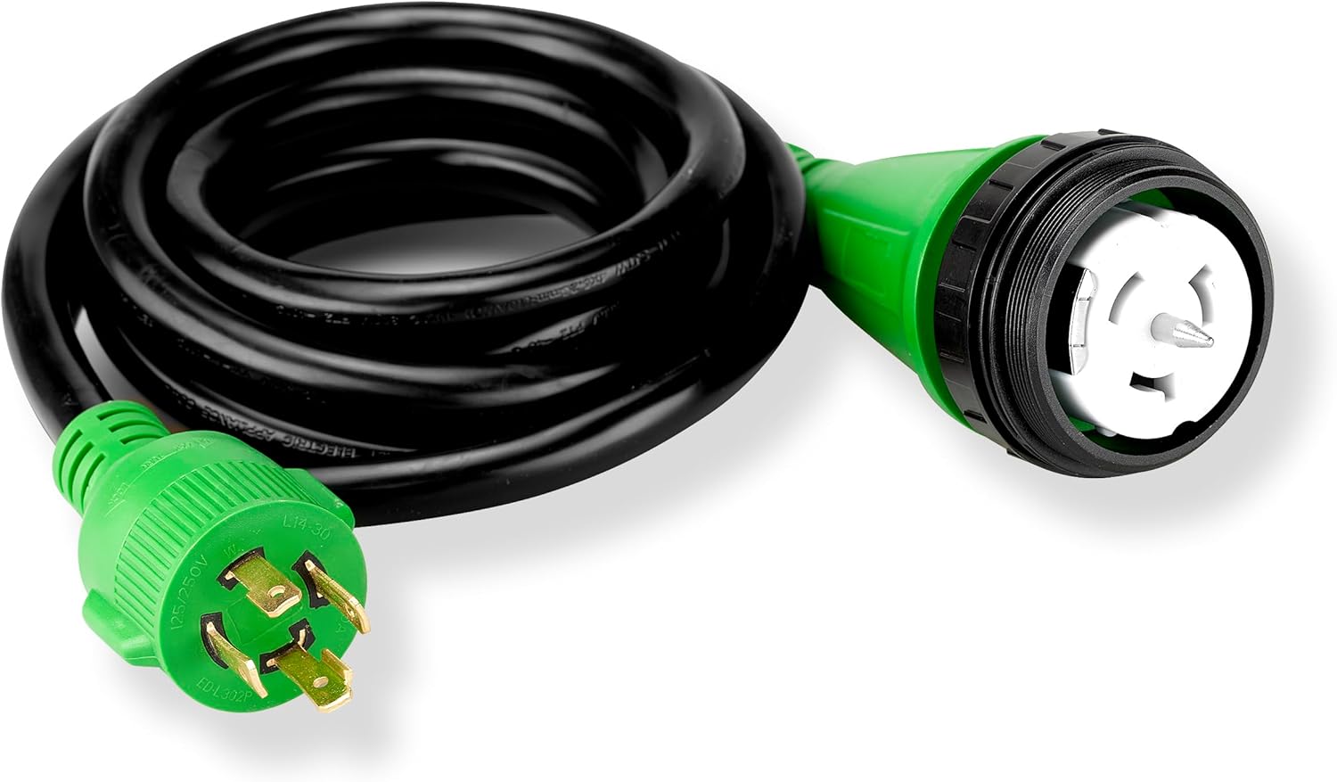L14-30 Generator Cord 30 Amp to 50 Amp Cord - Marine Grade L14 30P Generator to House Power Cord - L14-30P to SS2-50R Male to Female 4 Prong Twist Lock L1430p Generator Plug 125V/250V 10 Ft