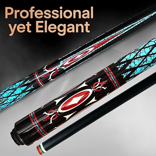 Miniatura 2 de Tai ba cues Juego de 2 tacos de billar con estuche, punta de cuero multicapa de 13 mm, 58 pulgadas, palo de billar profesional de madera de arce