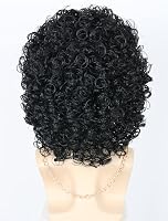 Topcosplay 3 db-os Férfi Paróka Szett - 70-es Évek Diszkó Afro Göndör Haj, Nyaklánccal és Bajusszal - Fekete, Hőálló Műhaj Jelmezekhez 6