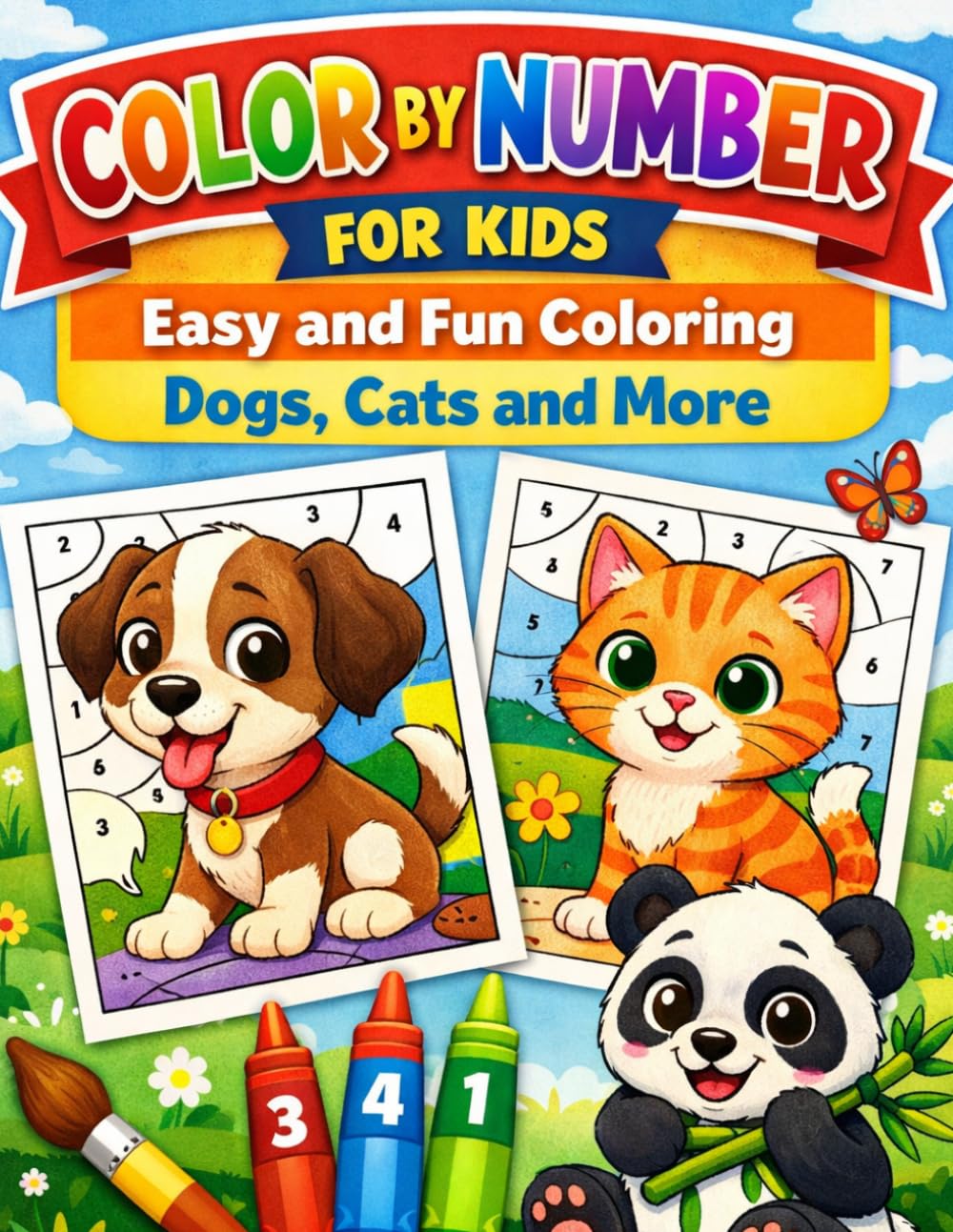 Easy Color-by-Number Animals for Kids: Fun Learning and Coloring for Ages 4–8