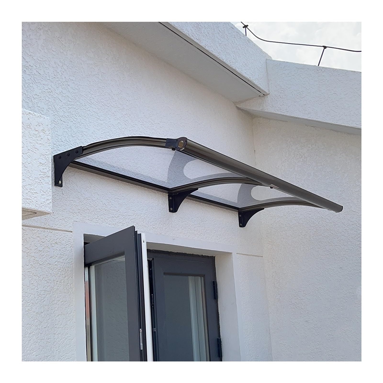 GJZQDKX Polycarbonate Canopy for Doors and Windows 2.5mm Thick Awning Porch Entry Cover 45x160cm/17.7x63in Outdoor Shade Weather Resistant Awning