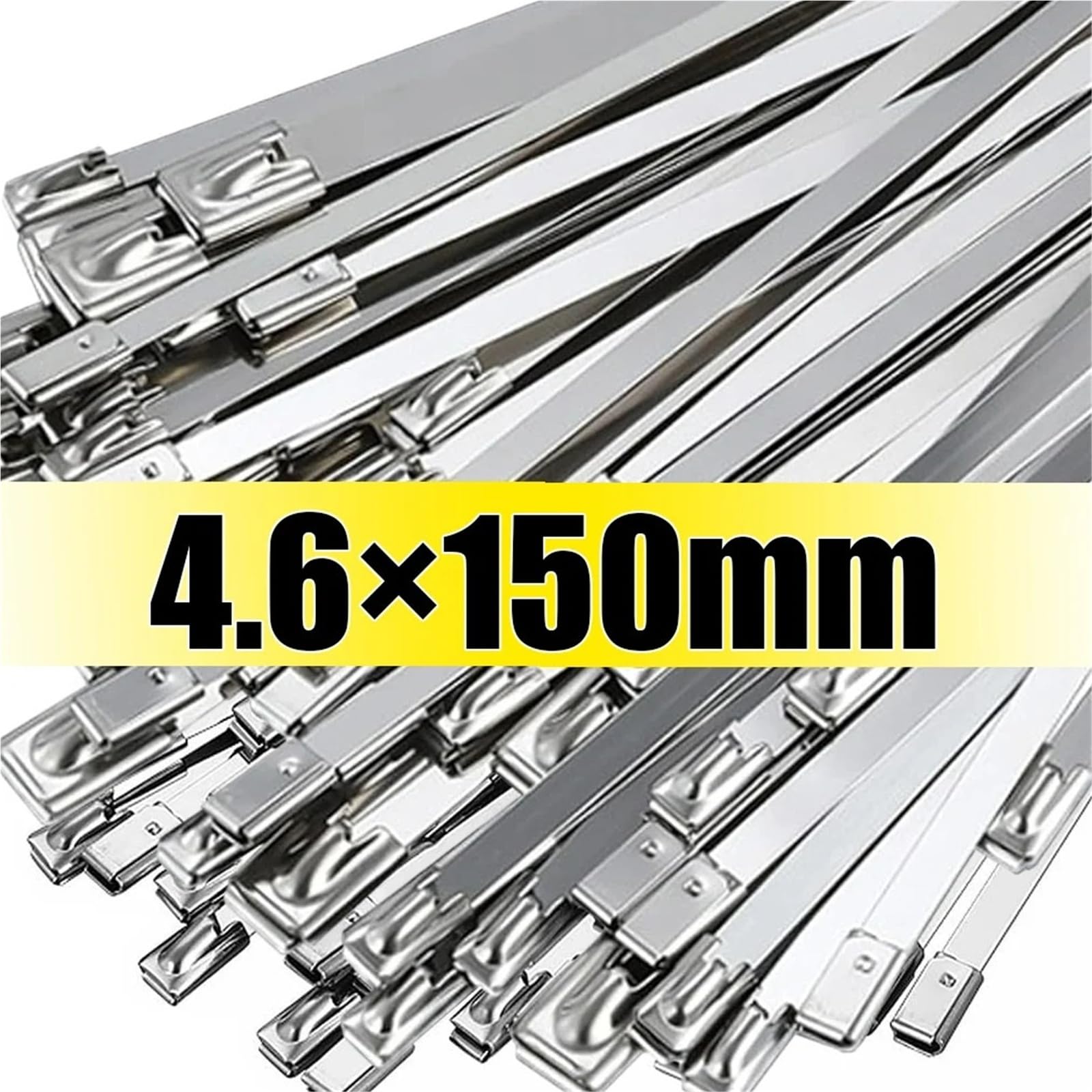 Bridas Metálicas Para Cables 300/50 Uds bridas for cables de acero inoxidable correa de tirantes de Metal for anillo de sujeción autoblocante(4.6x150mm,300PCS)