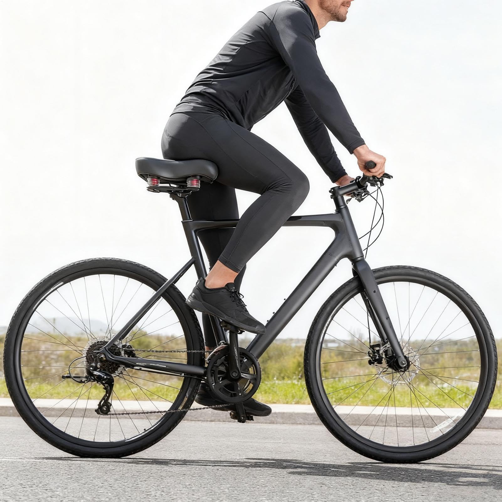 Wyściełane siodło rowerowe Wygodne szerokie amortyzowane siodełko | Wydrążone Siodełko Rowerowe Na Rower Górski Miejski Dojazdy Turystykę Ćwiczenia Dla Kobiet Mężczyzn Dorosłych