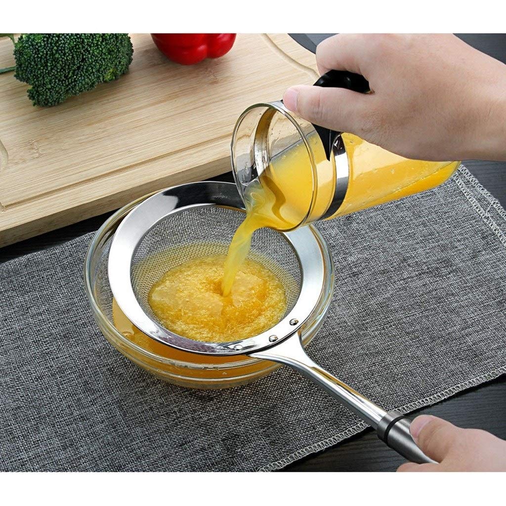 Espumadera Colador Acero inoxidable de malla fina Colador con mango Tamices Tamiz Harina Pasta Colador Colador Herramientas de cocina práctica Coladores de Cocina (Size : M)