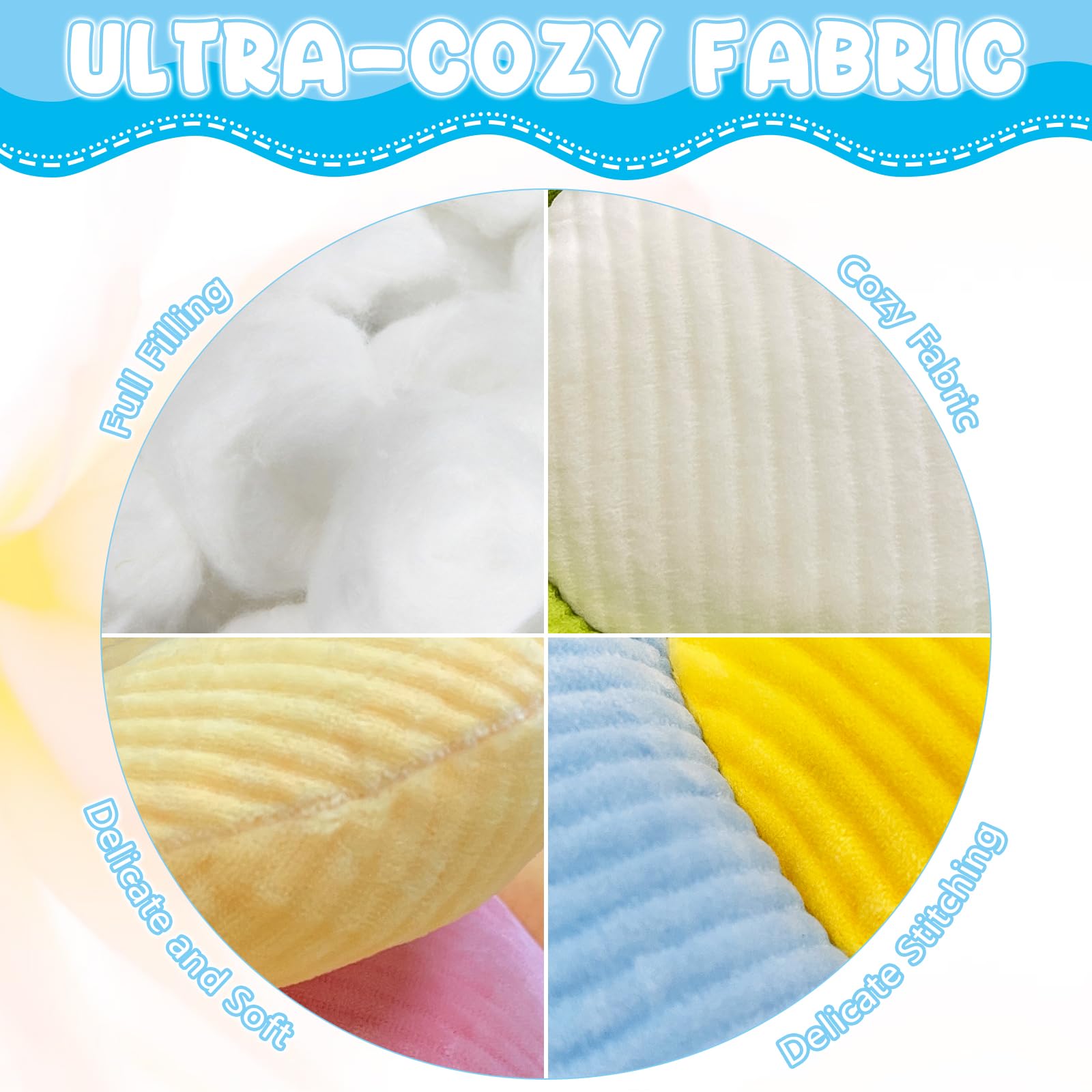 4 cuscini a forma di fiore per pavimento, graziosi cuscini da seduta per letto, cuscini decorativi a forma di fiore, per auto, casa, divano, sedia e pavimento (blu, bianco, giallo, verde)