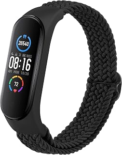 Correa para Xiaomi Mi Band 7/6/5/4/3, Pulsera de Repuesto de Correa Elástica de Nylon Trenzado Ajustable para Amazfit Band 5