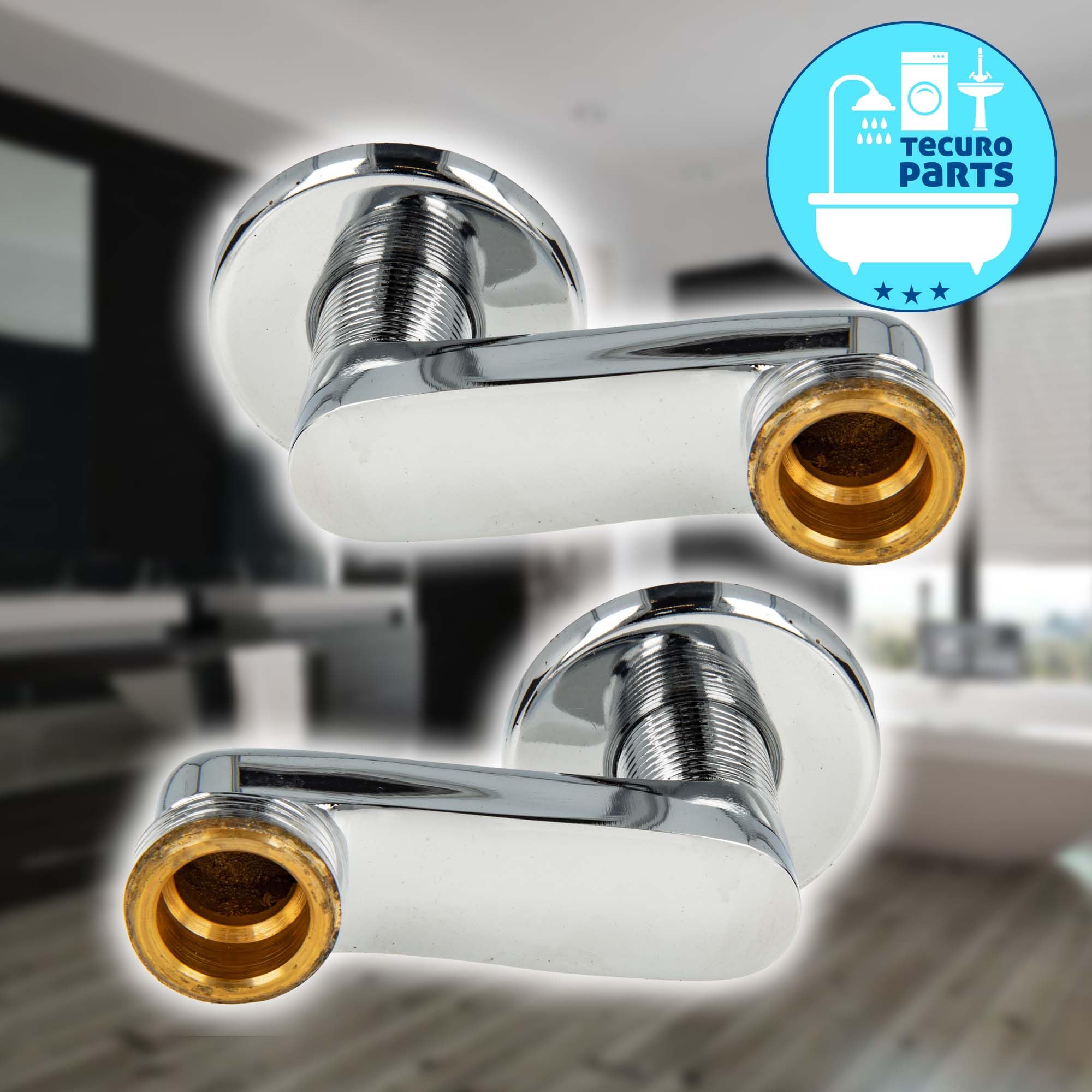 tecuro S-conexión a alrededor de 60 mm para pared grifos, 2-unidades