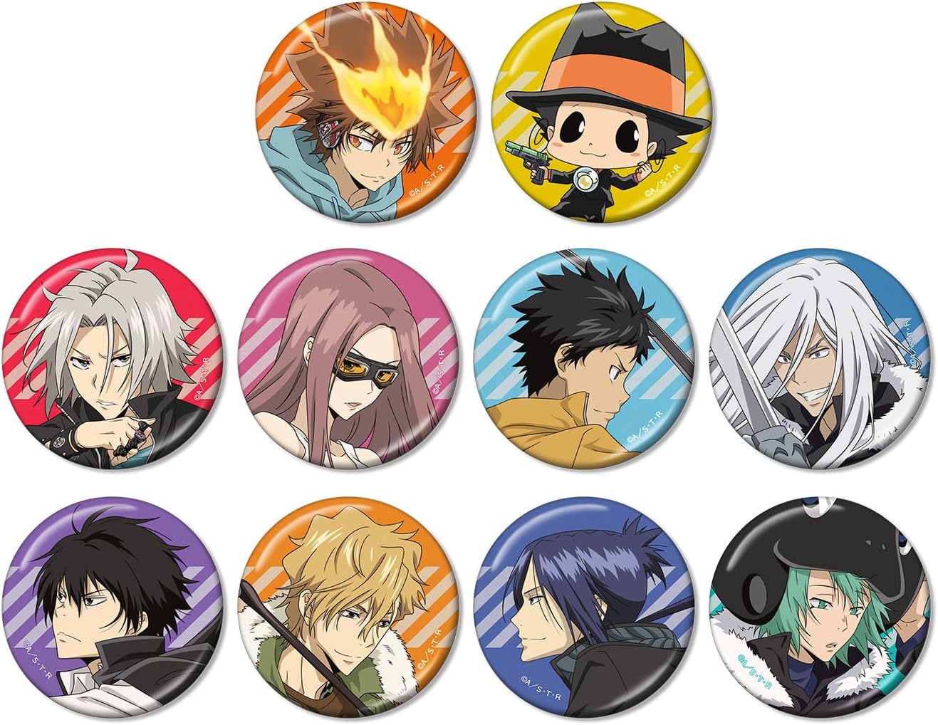 Home Teacher Hitman Reborn! Illustrated Training Scenery Version Trading Metallic Tin Badges Box of 10