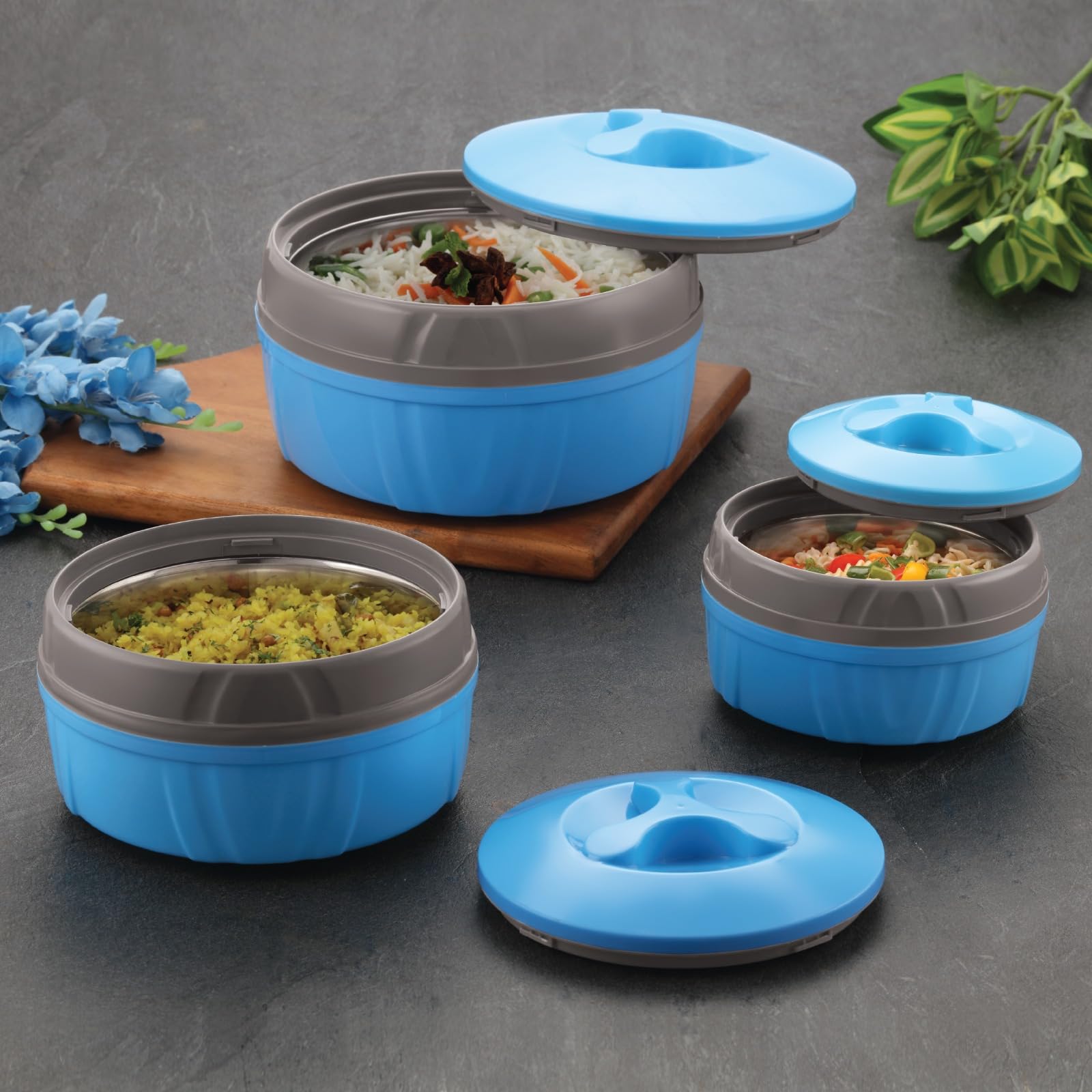 See full amazon price history chart for Paras Homeware Hot Chef Casserole| BPA Free | Food Grade | Easy to Carry | Easy to Store for Rice,Curry, Roti |Blue - Set of 3 | 600ml, 1100ml 1800ml Paras Homeware Hot Chef Casserole| BPA Free | Food Grade | Easy to Carry | Easy to Store for Rice,Curry, Roti |Blue - Set of 3 | 600ml, 1100ml 1800ml (B0CZRHZNXH) Amazon Price History, Amazon Price Tracker