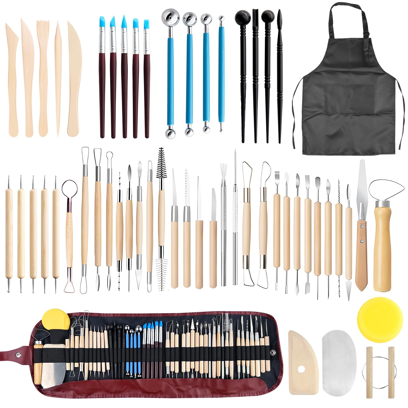 Kit Attrezzi Per Modellare Argilla - 21 Pezzi Per Scultura, Intaglio E Fai Da Te Artistico