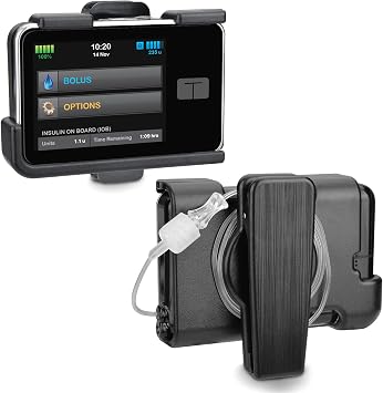Tandem Tslim X2 Pump Case Accessories Smooth Comfortable Flexible Safe Convenient Insulin Pump Holder 360 Rotating Sturdy Belt Clip for tSlim/tSlim G4 Black