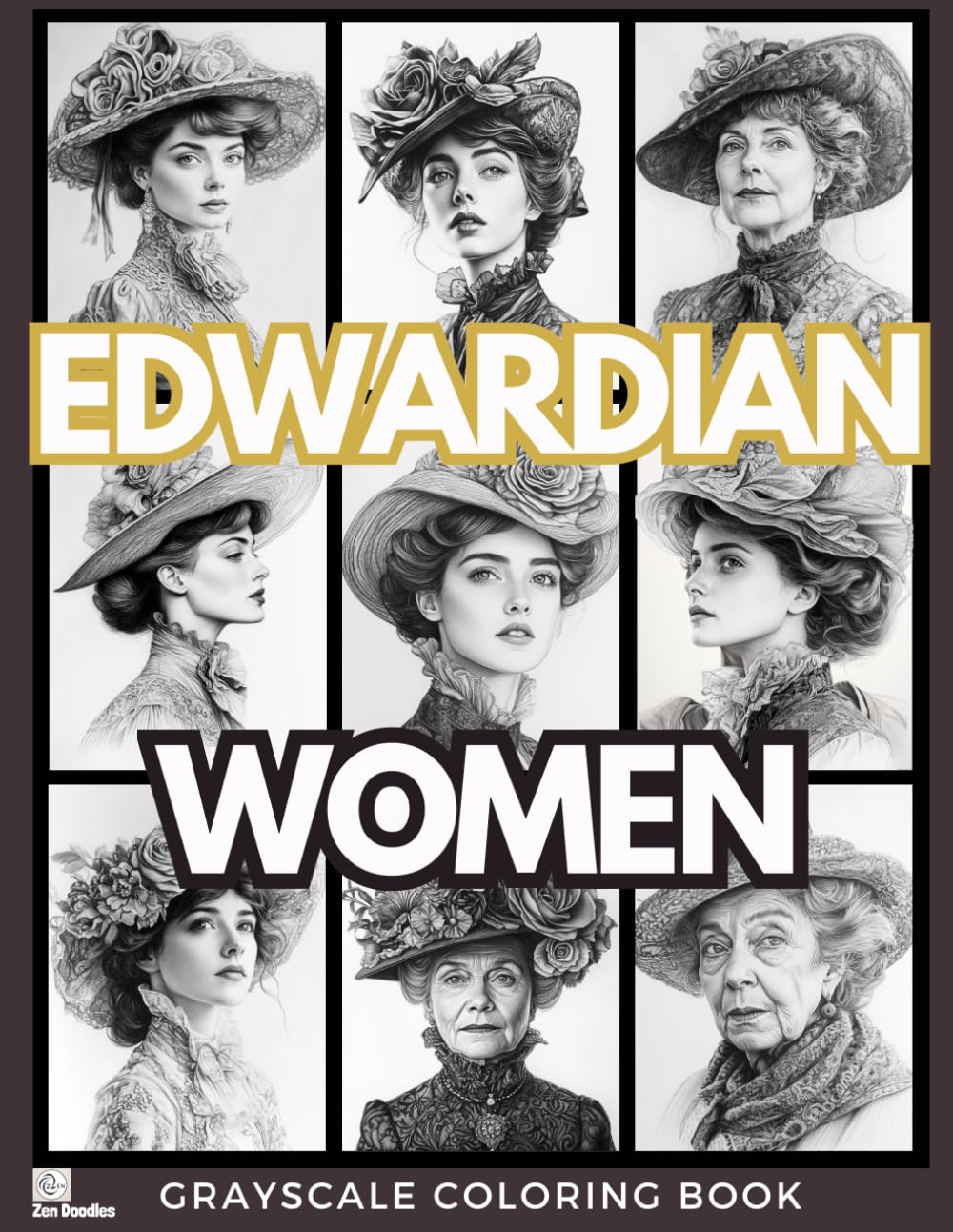 Edwardian Women: Elegant Edwardian Portraits for Grayscale Coloring