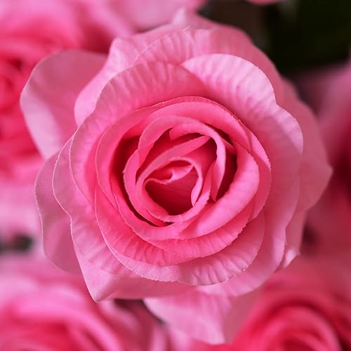 Miniatura 204 de FiveSeasonStuff 12 tallos de flores artificiales, rosas de seda de tacto real para decoración de bodas, ramos de novia, centros de mesa, fiestas y 9