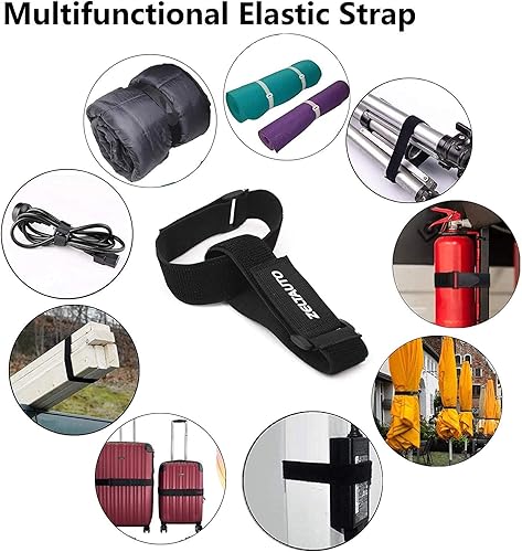 Miniatura 5 de Zeltauto Correas elásticas de 16 pulgadas (paquete de 2), correas multiusos fuertes reutilizables para asegurar y organizar cables, cables de