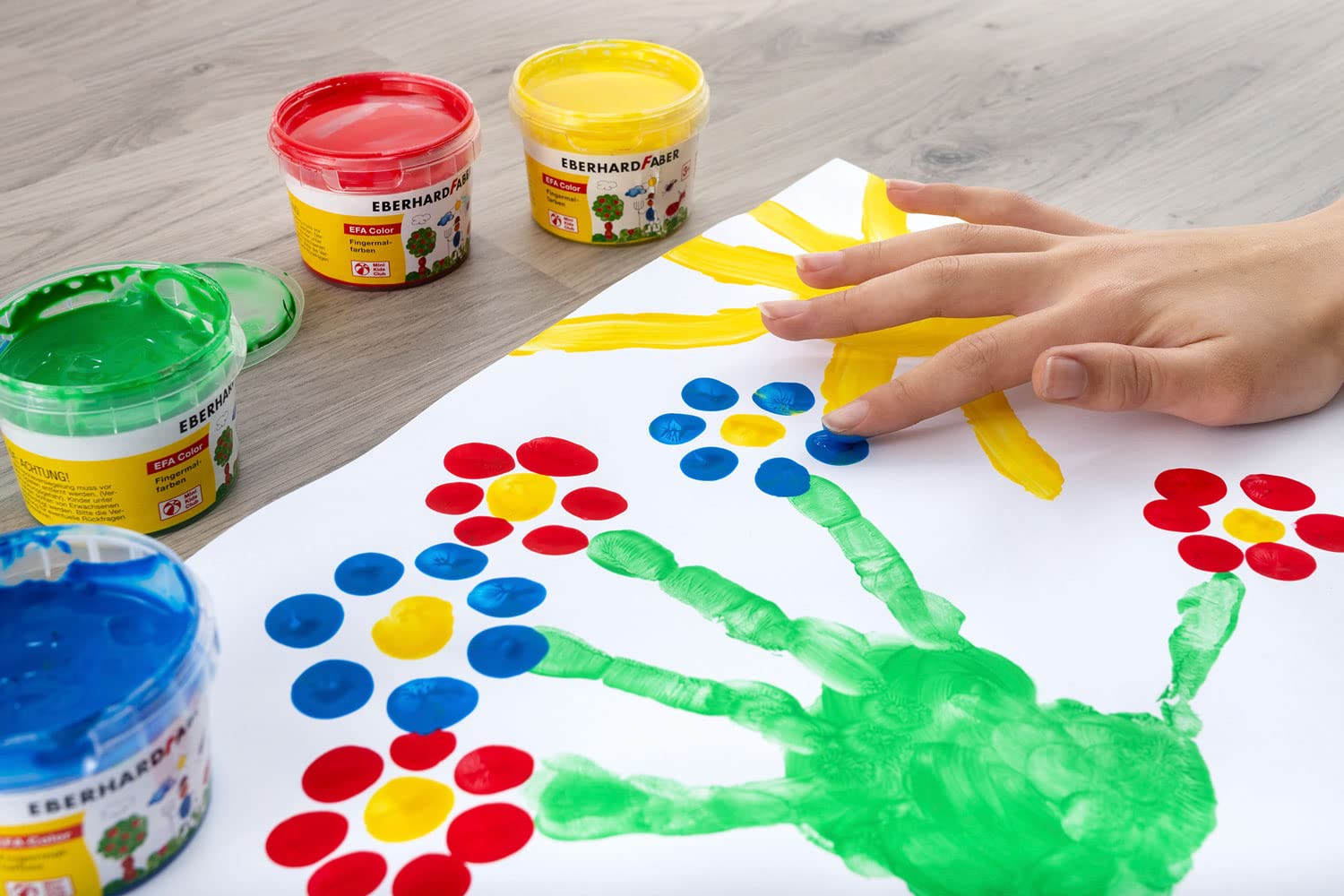 Eberhard Faber EFA Colour 578802 Finger Paints, 4 Metallic Colours with 100 ml Each, 100 ml (Pack of 4) - Image 4