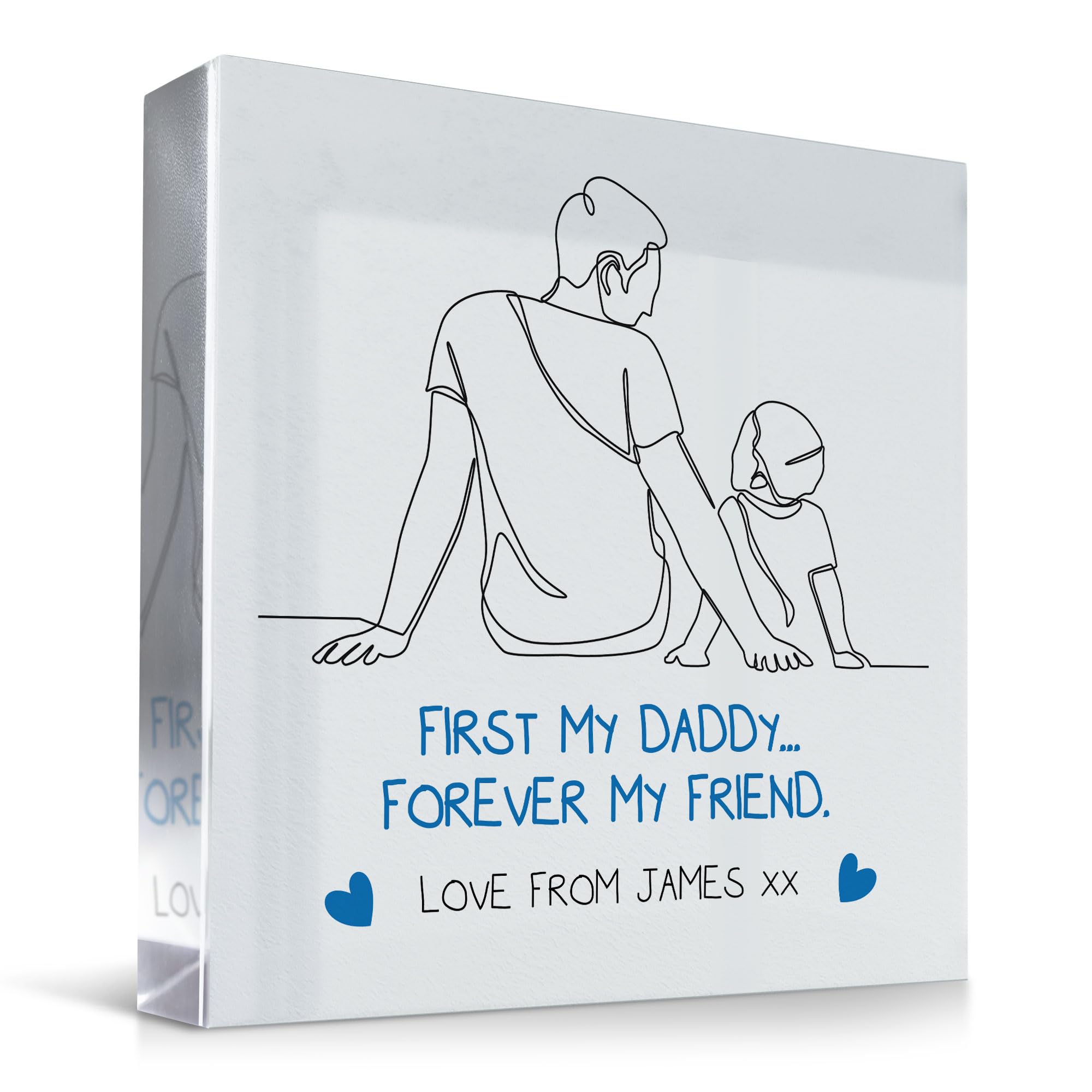 Red Ocean Dad Gift For Birthday Fathers Day Personalised Block Special Dad Gift From Daughter Son Friend Gifts For Dad Daddy Fathers Day Gift Idea Daddy Birthday Gifts Keepsake