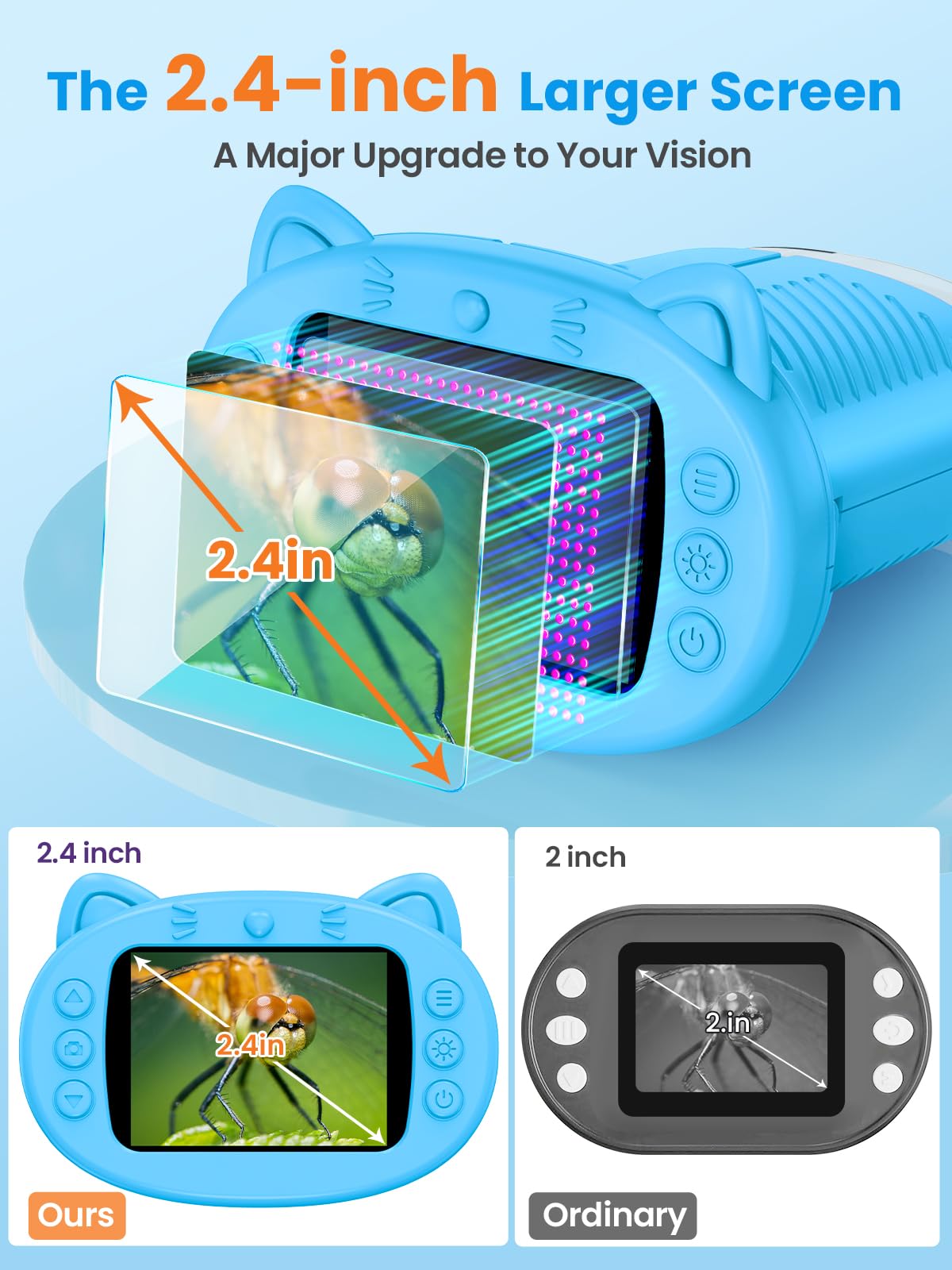 OUTACT Microscope Numérique Enfants 2.0 IPS - 50-1000X Portable Avec LED Et Photo Vidéo Microscope 50-1000X