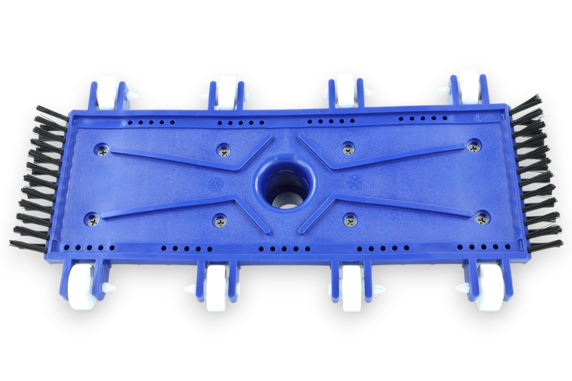 HERSIG - Cabezal Limpiafondos Flexible Manual para Piscina con Ruedas y Cepillos Laterales para Limpieza de Esquinas y Fondos Curvos con Conexión Universal