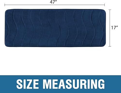 Miniatura 2 de Tapete de baño de espuma viscoelástica para baño, tapete de baño antideslizante, terciopelo grueso, suave y cómodo, absorbente de agua, lavable a