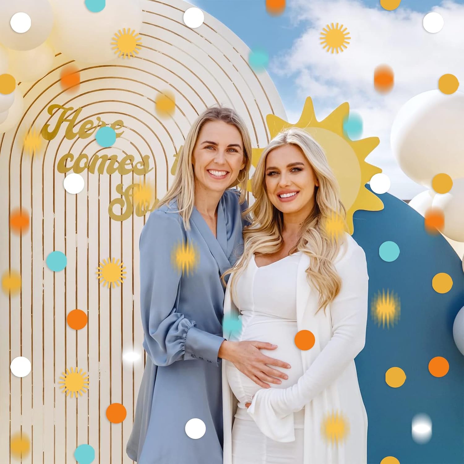 Here Comes the Son Baby Shower Confetti 200PCS Here Comes the Son Table Decoration for Boho Sunshine Baby Shower Decoration Sun Gender Reveal Supply First Trip Around The Sun Party Decoration
