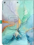 FINTIE Folio Case Compatible with iPad 9th / 8th / 7th Generation (2021/2020/2019) 10.2 Inch - [Corner Protection] Stand Cover w/Pencil Holder, Auto Sleep/Wake, Emerald Marble - 9