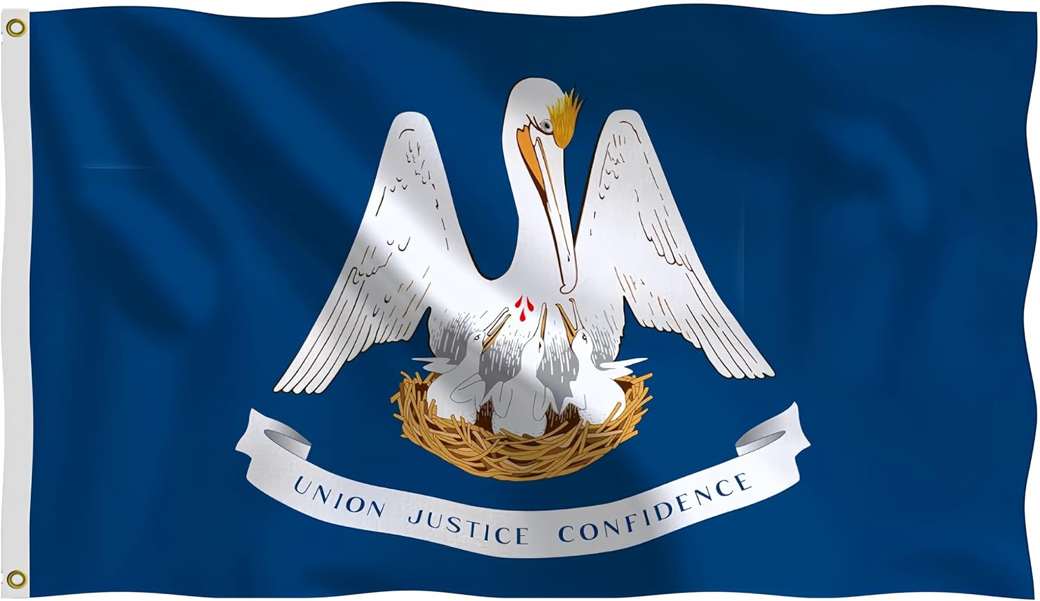 Large Louisiana State Flag 6X10 FT,US LA State Outdoor Polyester Flags,UV Resistant Double Stitched Louisiana Flags with Brass Grommets and Stronger Header. (6X10)