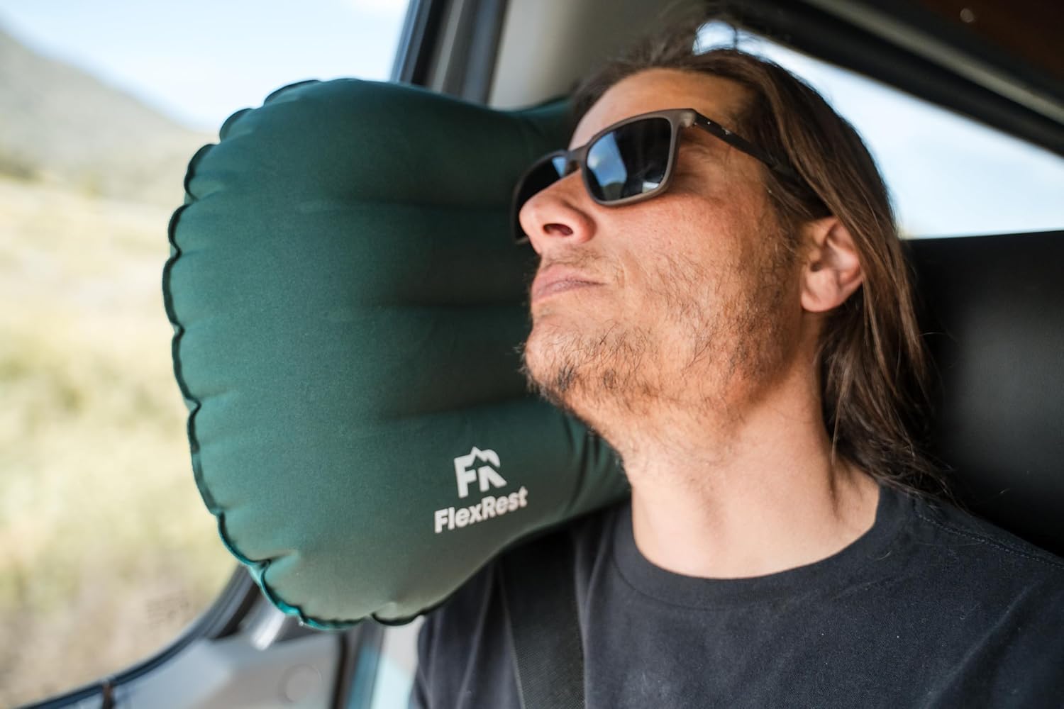 Air Loft Inflatable Pillow | Lightweight Design for Backpacking, Camping, or Travel | Forest Green
