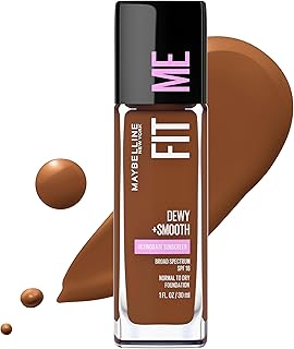 Maybelline New York Fit Me Dewy + Smooth Radiant Liquid Full Coverage Foundation For Dry Skin (Java, 1 Fl Oz), Pack Of 1