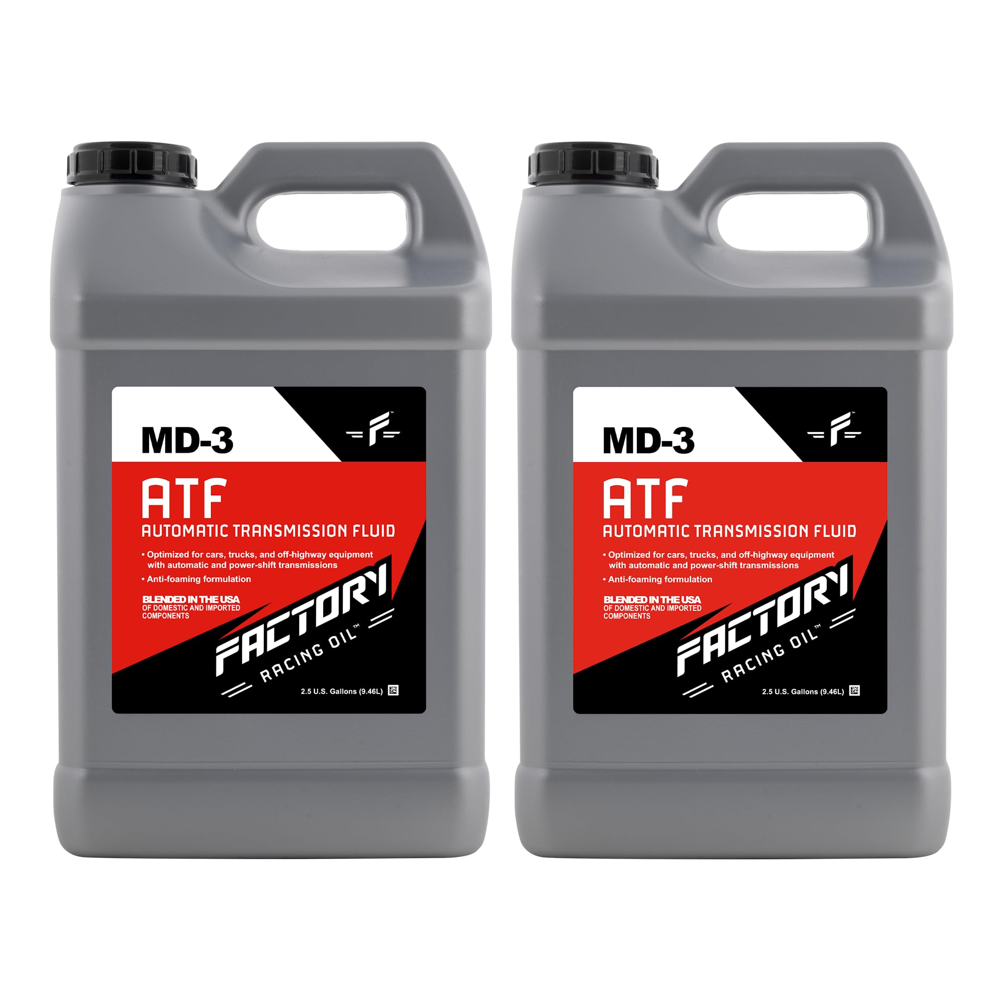 Factory Racing Oil 214799 Twin Pack ATF MD-3 Automatic Transmission Fluid - 5 Gallons (2x2.5 Gal Bottles)