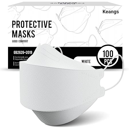 Keangs Face Masks 100 Pack, Breathable Protective Disposable Mask For for Adults And Teens, White