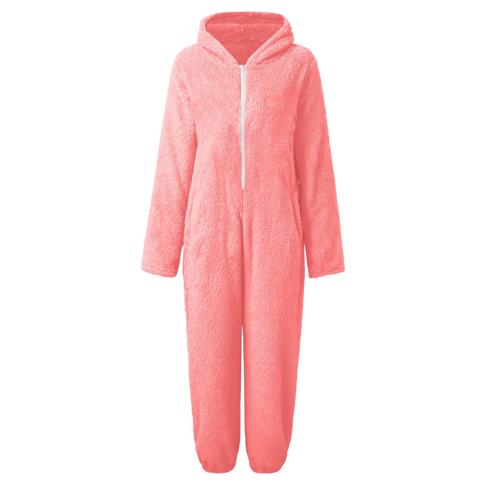 Onesies pour femmes avec fermeture éclair, grenouillères en polaire pour