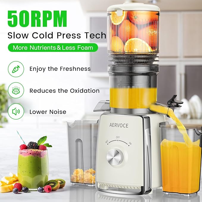 Extractor de Jugos Prensado Frío Boca Ancha 300W Fácil Limpi miniatura 3