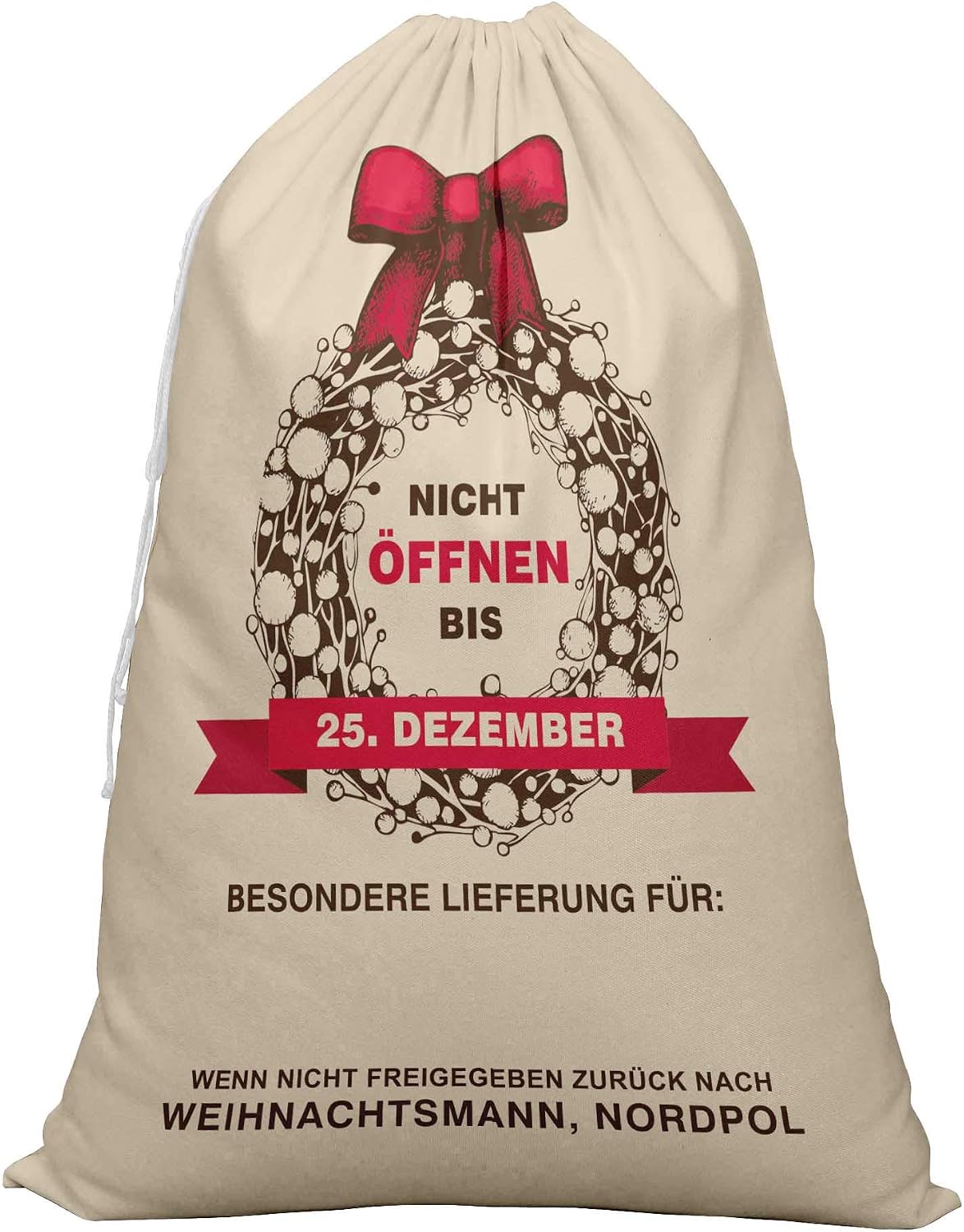 Printtoo 2 Pcs Santa Gift Sack for Kids Presents Xmas Bag Christmas Sack Personalized Bags Large 27x20 Inch