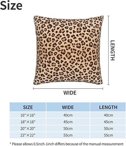 Miniatura 2 de Juego de 2 fundas de almohada con estampado de leopardo, fundas de almohada decorativas con textura de piel de animal, fundas de cojín suaves para