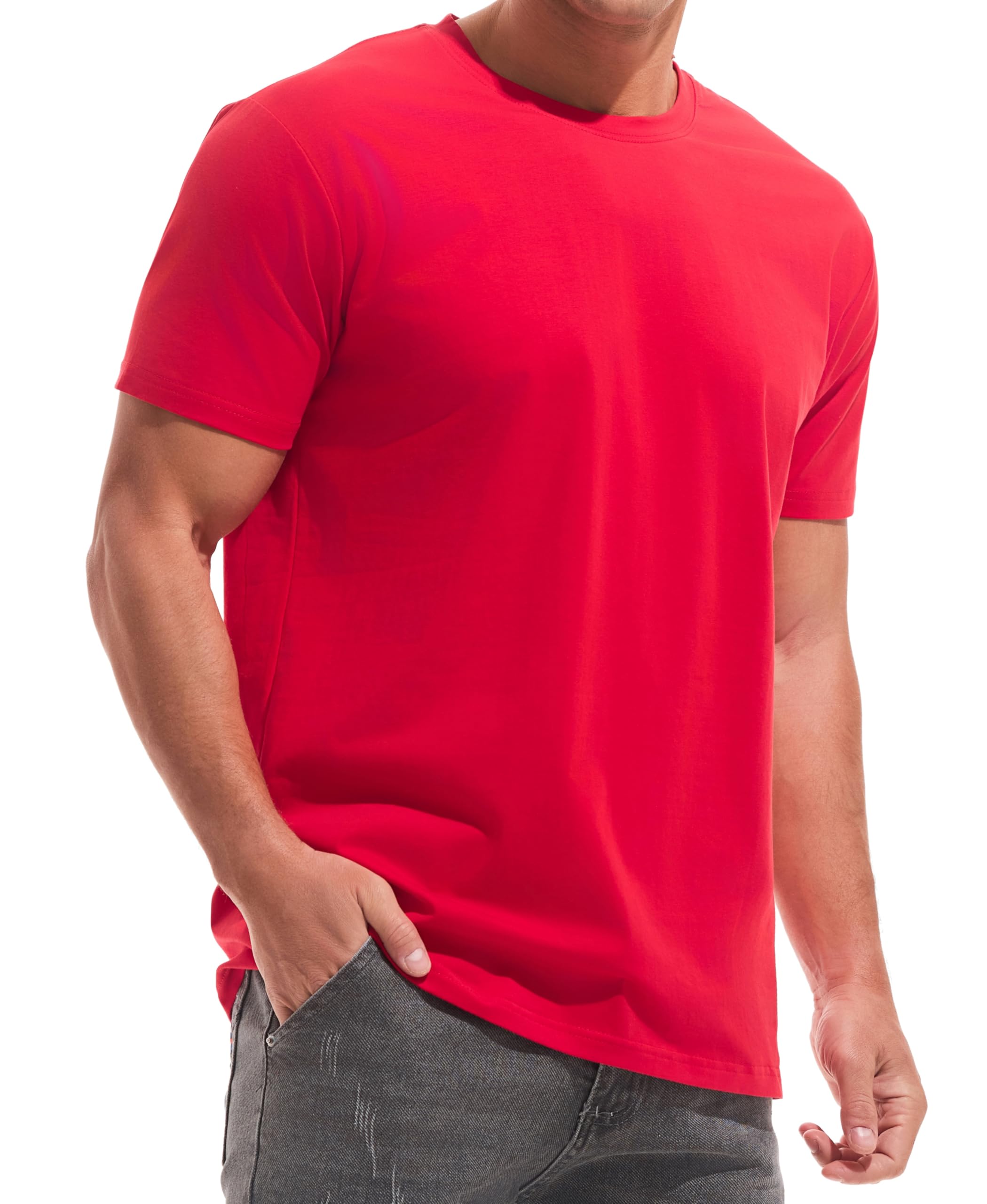 RONOMO Herren Reine Farbe EIS Gefühl T-Shirt | Pre-shrunk,hochfarbecht, atmungsaktiv & angenehm zu tragen erfekte Passform, langlebige Farbe, ideal für täglichen Komfort