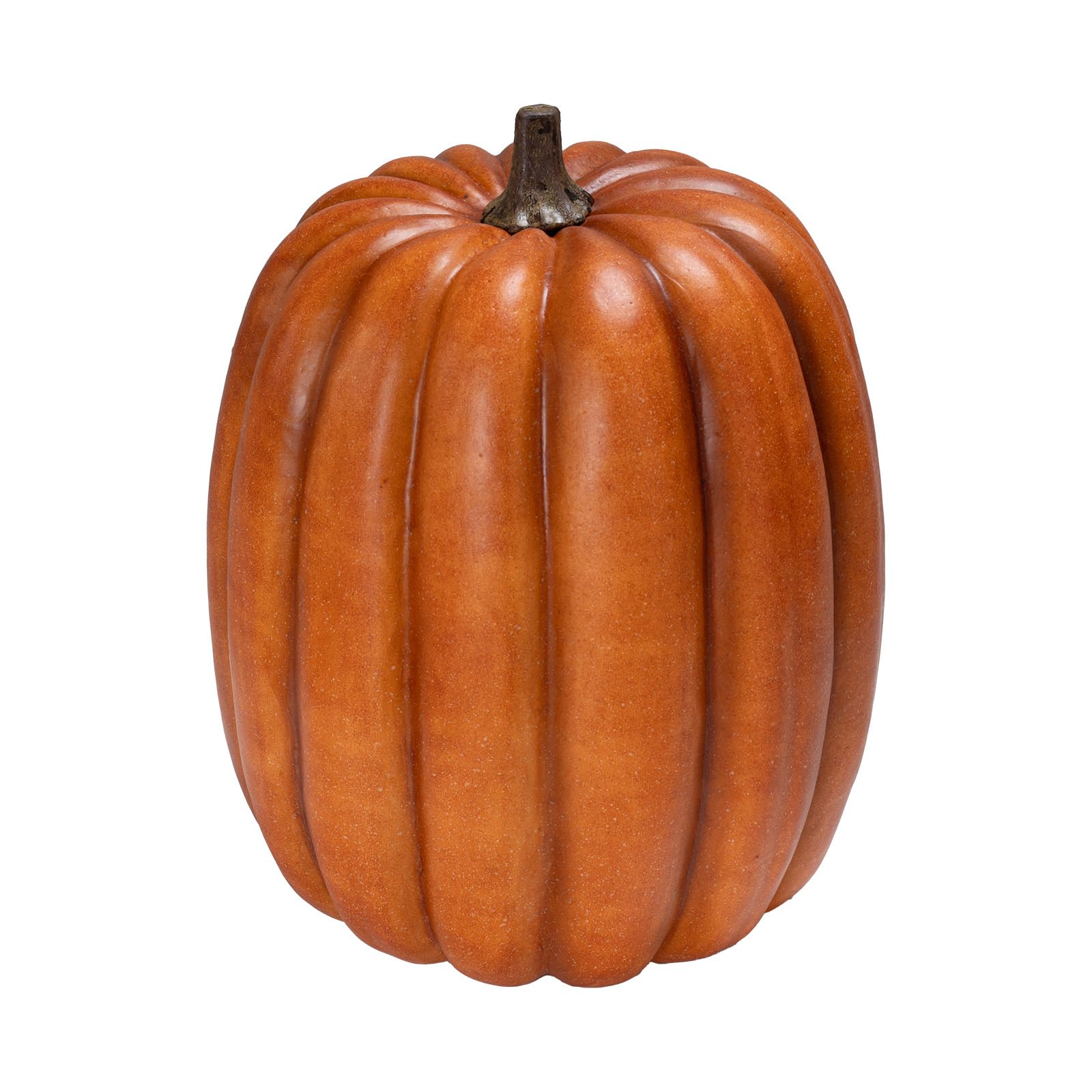 Large Fake Light Orange Faux Pumpkin, Realistic Lifelike Harvest Fall Decoration, Hard Foam Vegetable Ornament for Halloween Autumn Festival Home Table Porch Outdoor Decor