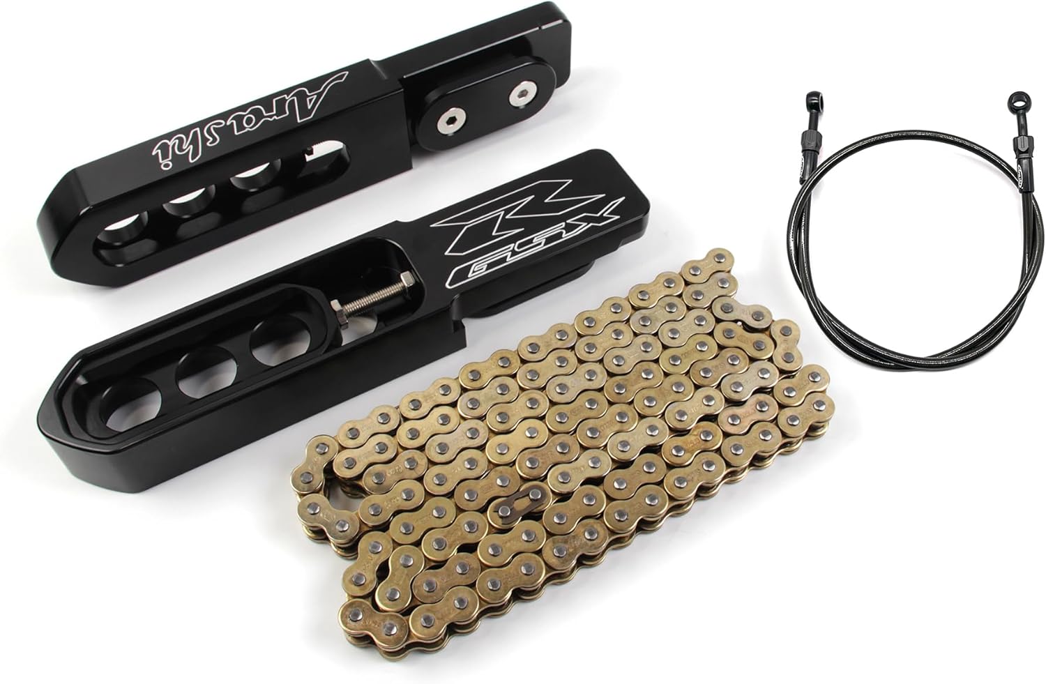 Arashi Swingarm Extensions + Brake Hose + Chain Kit for Suzuki GSXR 600 750 2011-2020 Motorcycle Modification Accessories Parts Extended Swing Arm GSXR600 GSXR750