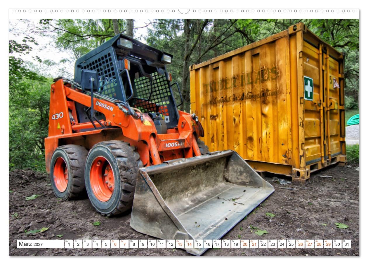 CALVENDO - Baumaschinen - Maschinen auf der Baustelle (Wandkalender 2027 DIN A2 quer), Monatskalender: Sie sehen Bilder von Baumaschinen an ihrem Arbeitsplatz