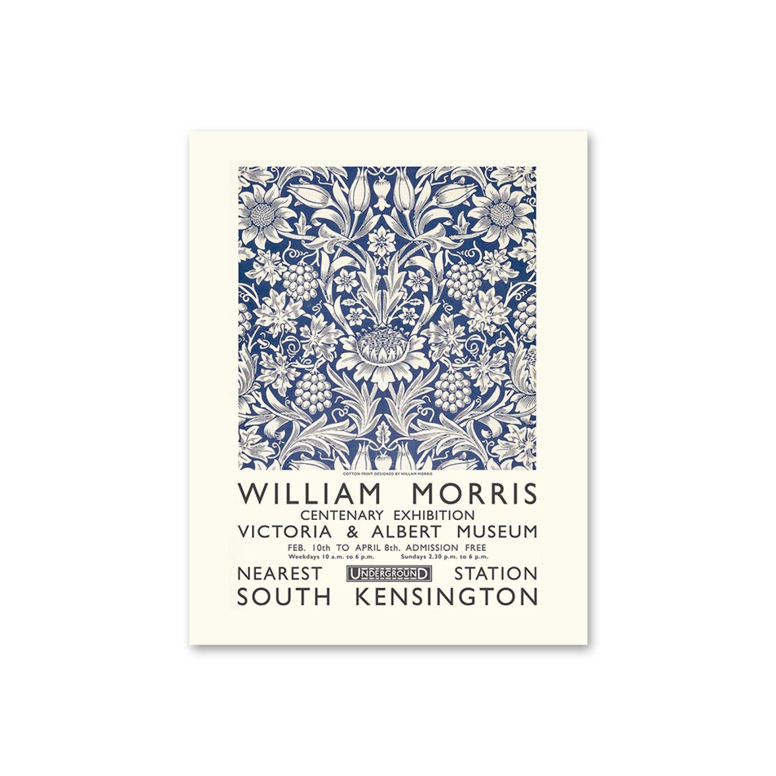 SDVIB London Underground Art Nouveau Pittura William Morris Stampa su Tela Victoria and Albert Museum Exhibition Poster Wall Decor 70x90cm-3 Pezzi Senza Cornice