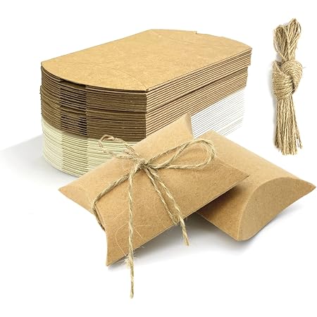 BENECREAT 30pcs Boîtes Cadeaux Maison Kraft 3x3x3inch - Emballage Bonbons Mariage Et Anniversaire