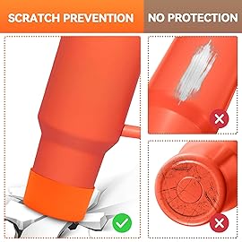 PICcircuit 2PCS for Stanley Boot, Silicone Bottom for Quencher Adventure 40oz 30oz IceFlow 20oz 30oz Bottle&for Hydroflask Tumbler 12-24oz for Stanley Cup Accessories Avoid Scratches&Noise