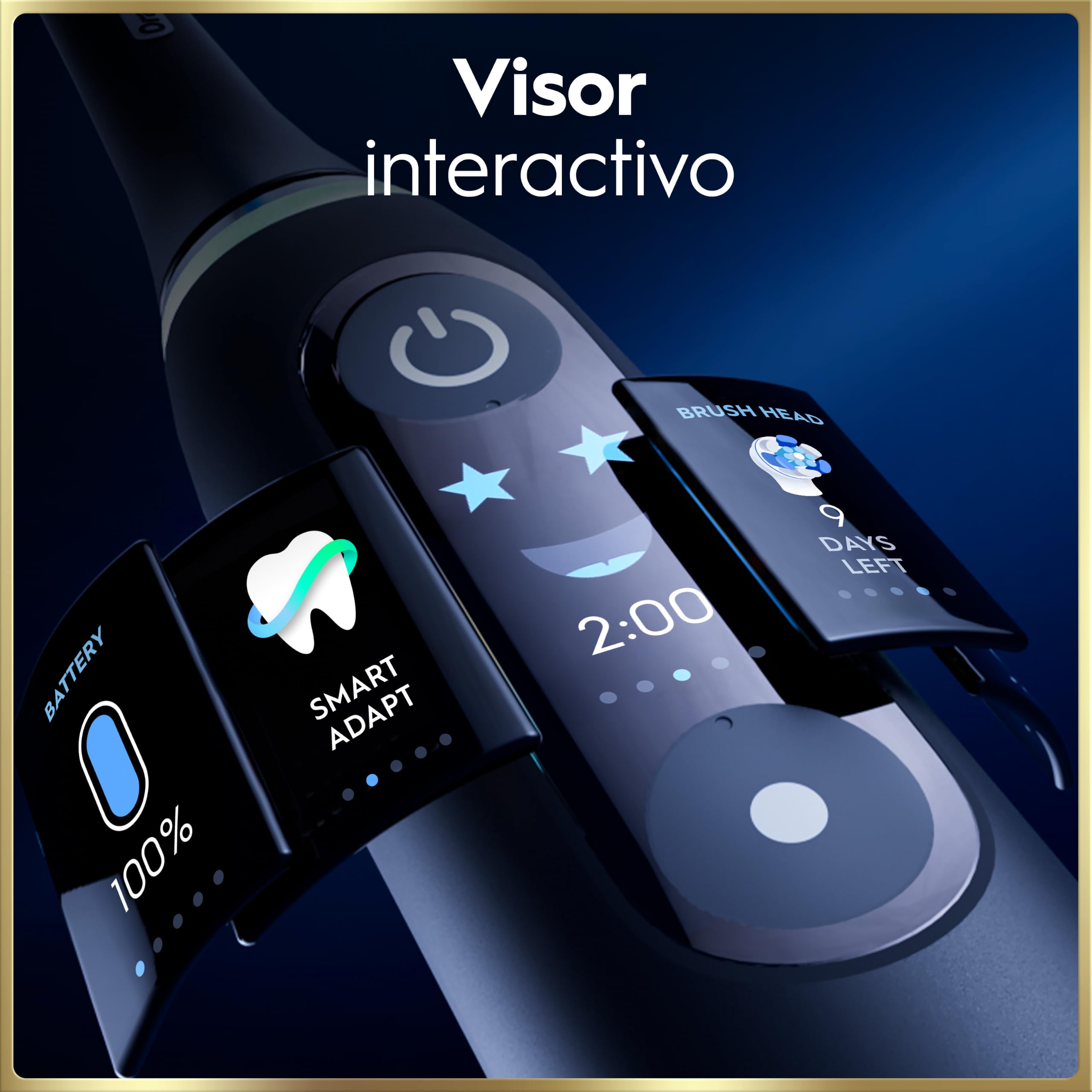 Oral-B iO 9 Cepillo de Dientes Eléctrico con 3 Cabezales, Negro - Cepillo Dental con Sensor De Presión, 7 Modos de Cepillado con Blanqueamiento Dental, Estuche Cargador de Viaje, Carga Rápida