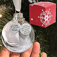 Vista 10 de Adorno conmemorativo de Navidad transparente, bola de plumas, A Piece of My Heart is in Heaven, Loss of Loved One Aunt Christmas Tree Hanging Pendan