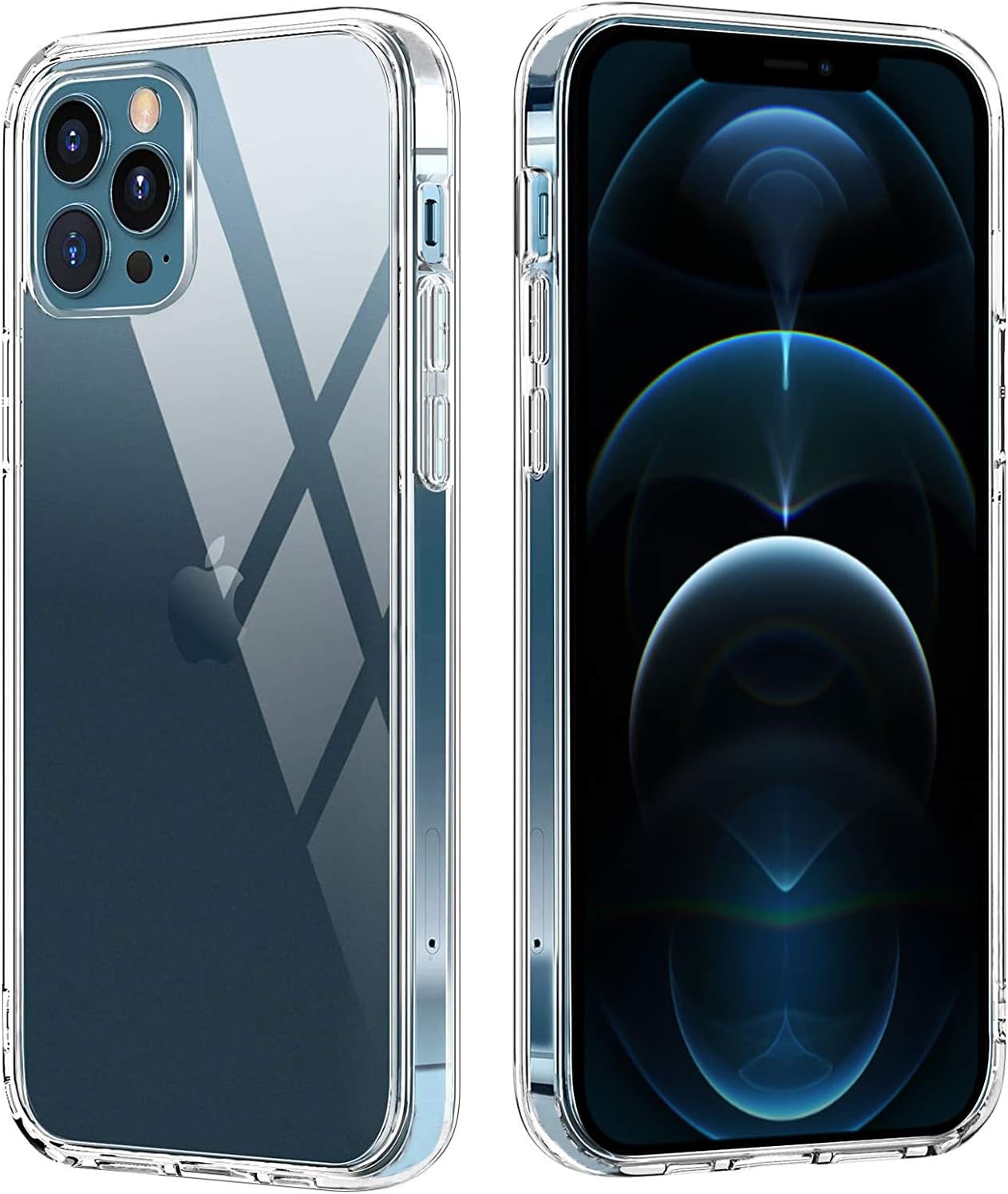 HOMEMO Case Compatible for iPhone 12 pro Max 2020 6.7 Inch Shock Absorption Bumper TPU Clear Cover, Anti Scratch/Fingerprint/Oil Stain Back Cover Crystal Clear