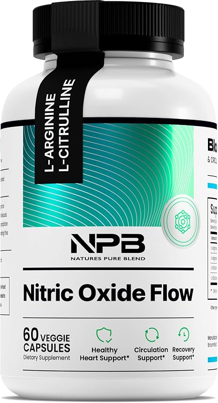 Nitric Oxide Supplements for Men – L-Arginine L-Citrulline – Heart Support & Flow Circulation Booster – 1500MG L Arginine and L Citrulline, Preworkout, Bodybuilding