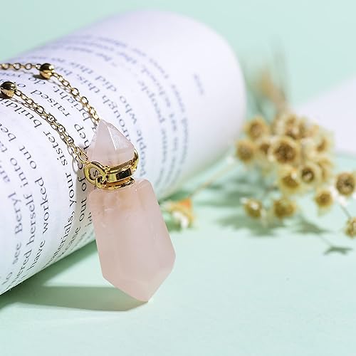 Miniatura 2 de Collar de botella de perfume de amatista, collar de aromaterapia, collar hexagonal puntiagudo con difusor de aceite esencial para mujer, collar de