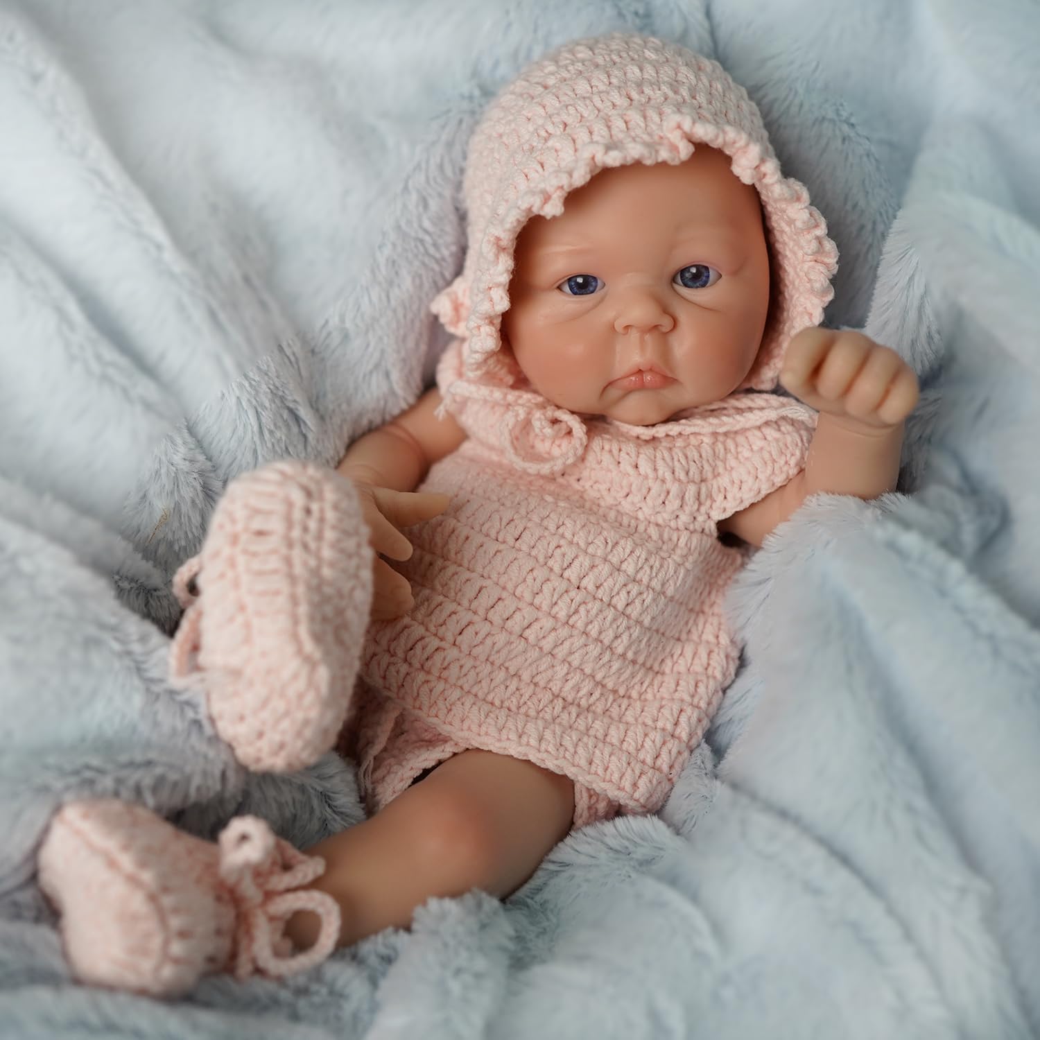 Mire & Mire Reborn Baby Dolls 12" Girl Full Body Silicone Baby Doll -Newborn that Look Open Eyes Baby Dolls-Pink